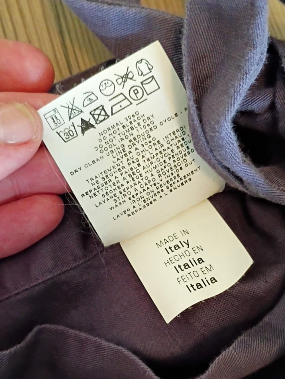 Chloe Purple Cotton Drop Crotch Pants Size 6 - Picture 5 of 6